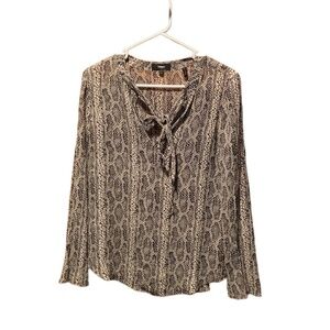Theory Kimry Snake Print Silk Blouse Small